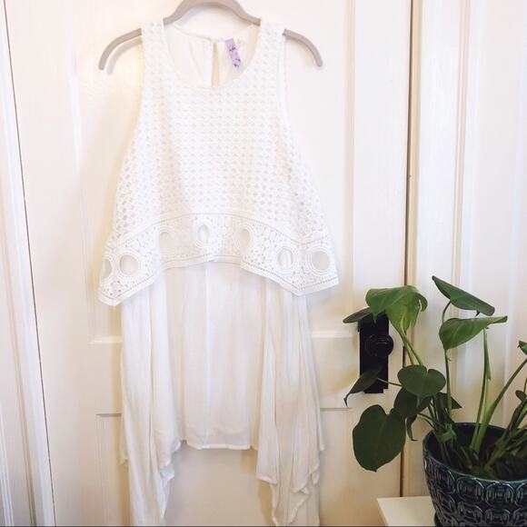 Francesca's Alya White Boho High Low Dress - Picture 1 of 10